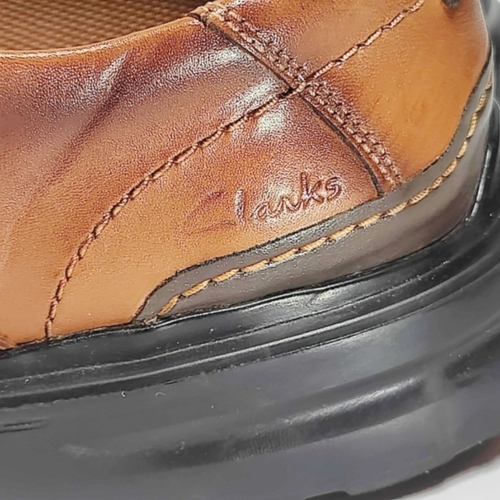 Clarks Men's Gessler Lace Formal Dress Brown Leather Oxford Shoes Size 14 - Picture 9 of 12
